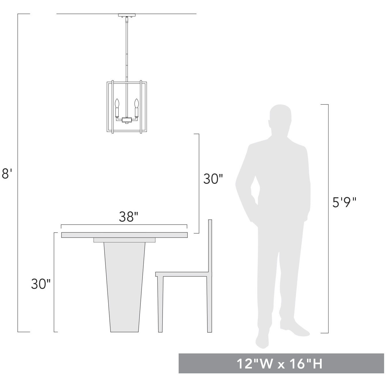 Tribeca 4 Light 12 inch Matte Black/Pewter Pendant Ceiling Light, Mini