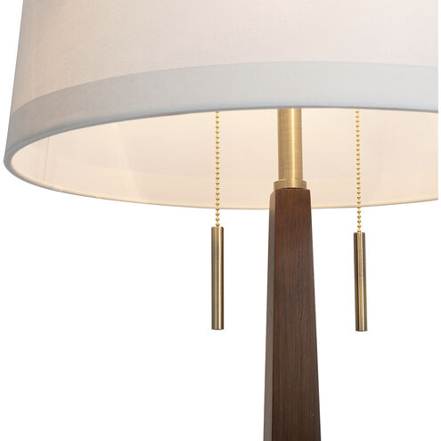 Taper 60 inch 23.00 watt Dark Walnut Wood and Weathered Brass Floor Lamp Portable Light