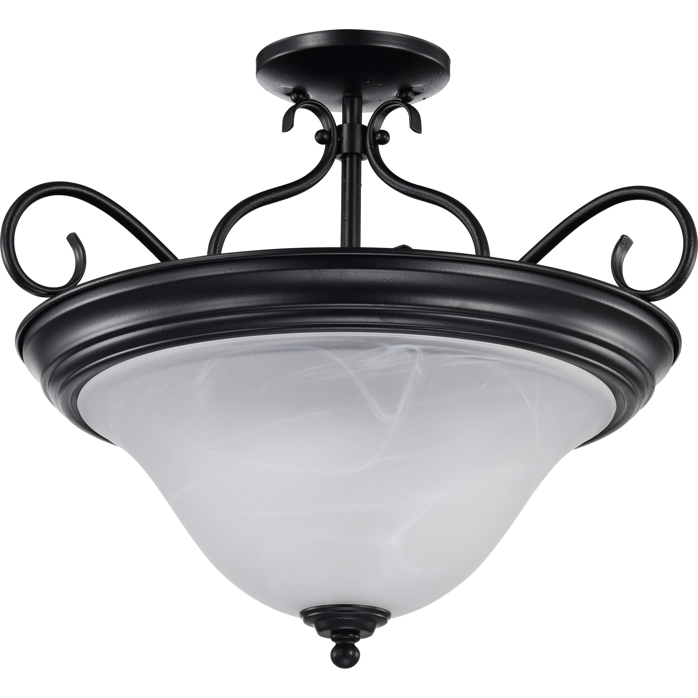 Castillo 3 Light 18.5 inch Textured Black Semi Flush Mount Ceiling Light