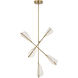 Mulberry LED 37 inch Brushed Gold and Light Guide Chandelier Ceiling Light