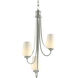 Flora 3 Light 15.8 inch Sterling Chandelier Ceiling Light in Opal, 3 Arm