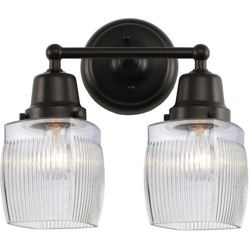 Aditi Colton 2 Light 13.5 inch Matte Black Bath Vanity Light Wall Light, Aditi