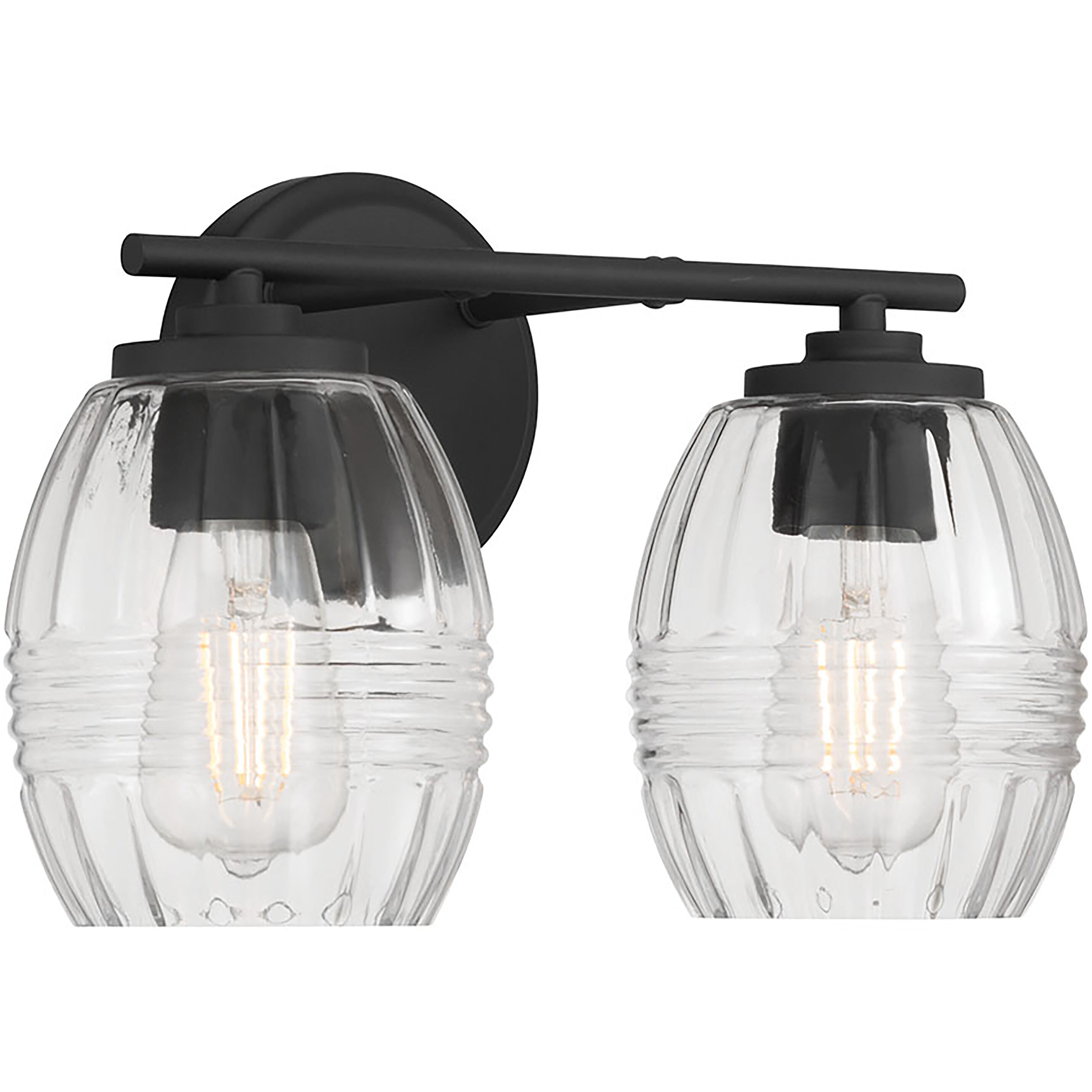 Miravelle 2 Light 14 inch Matte Black Bathroom Vanity Light Wall Light