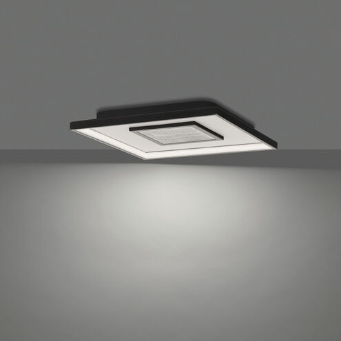 Pinpoint LED 16.38 inch Black Flush Mount Ceiling Light in 3000K, dweLED