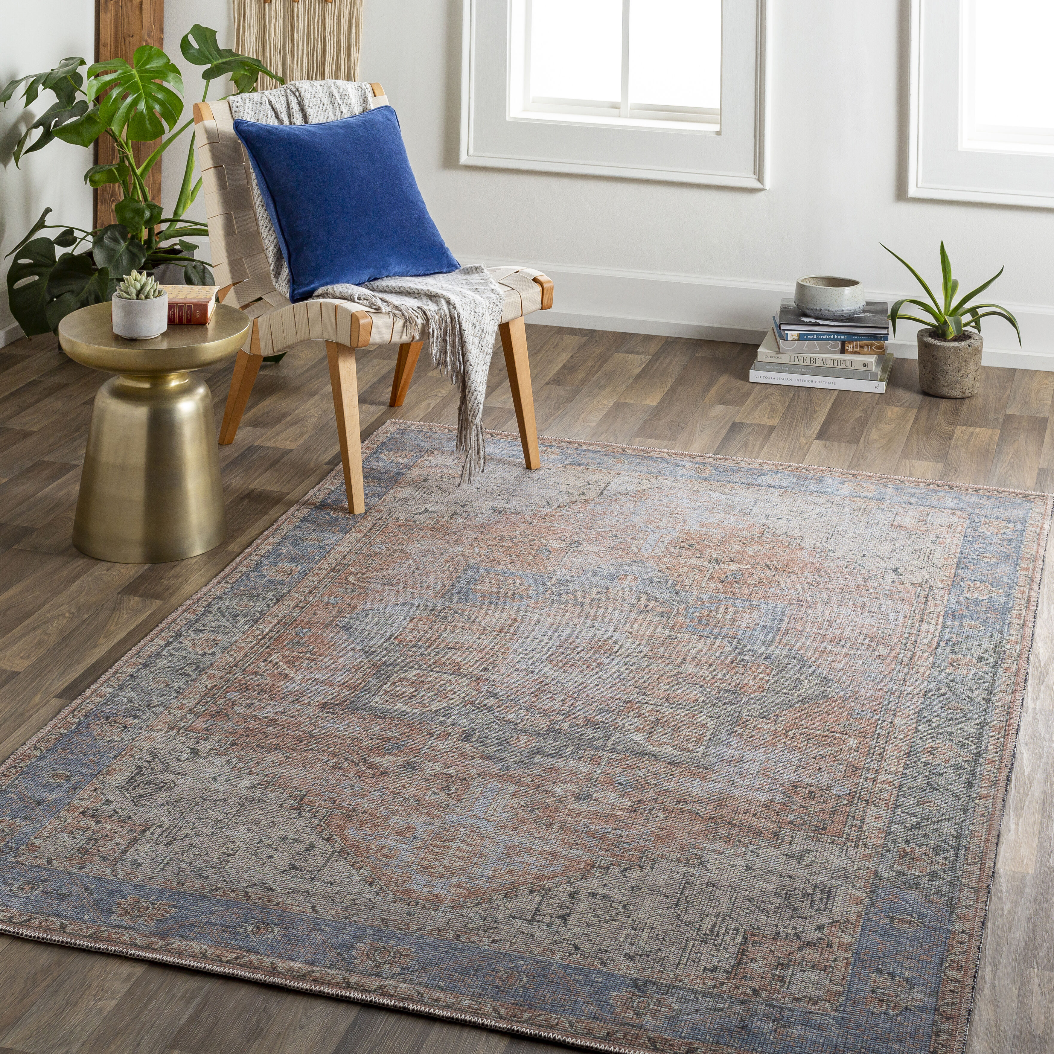 Atlanta 87 X 63 inch Grey Rug, Rectangle