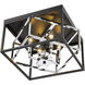 Canada 4 Light 16 inch Black & Chrome Flush Mount Ceiling Light