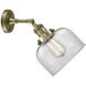 Franklin Restoration Large Bell 1 Light 8 inch Antique Brass Sconce Wall Light in Incandescent, Clear Glass, Franklin Restoration