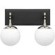 Allie 2 Light 16.25 inch Black/Polished Nickel Bath Vanity Light Wall Light