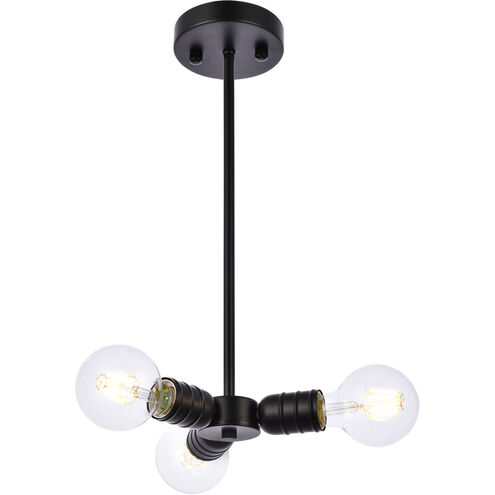 Reyes 3 Light 7.5 inch Black Pendant Ceiling Light