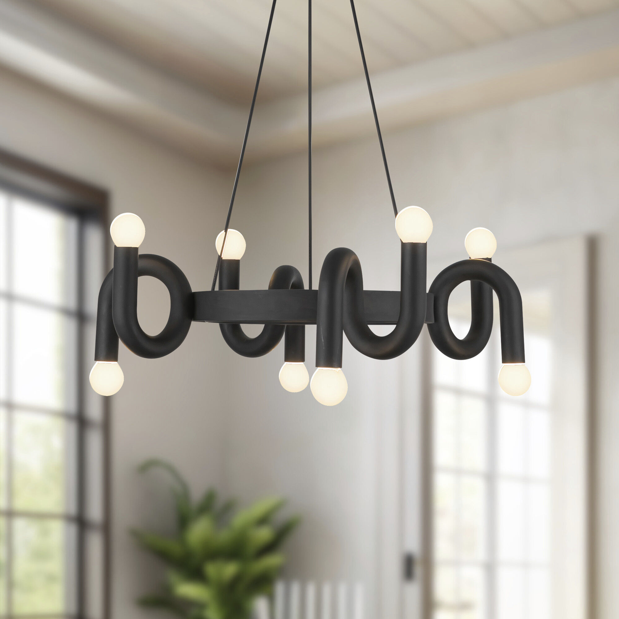 Alora Mood Sadie 8 Light 23.25 inch Matte Black Chandelier Ceiling Light