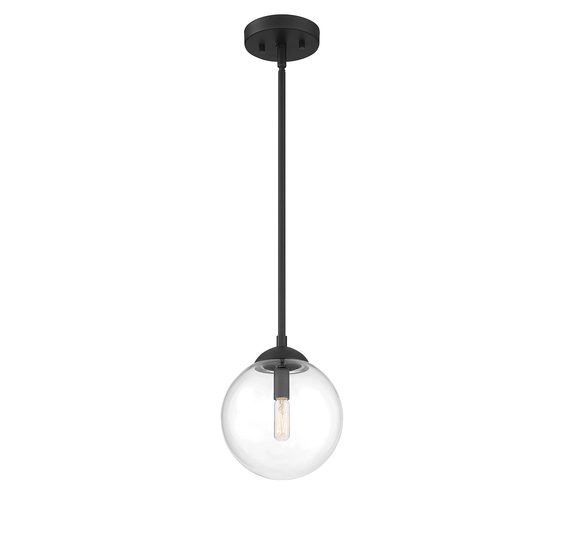Industrial 1 Light 8 inch Matte Black Mini-Pendant Ceiling Light