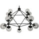 Pluto 13 Light 44.5 inch Matte Black Chandelier Ceiling Light, Small