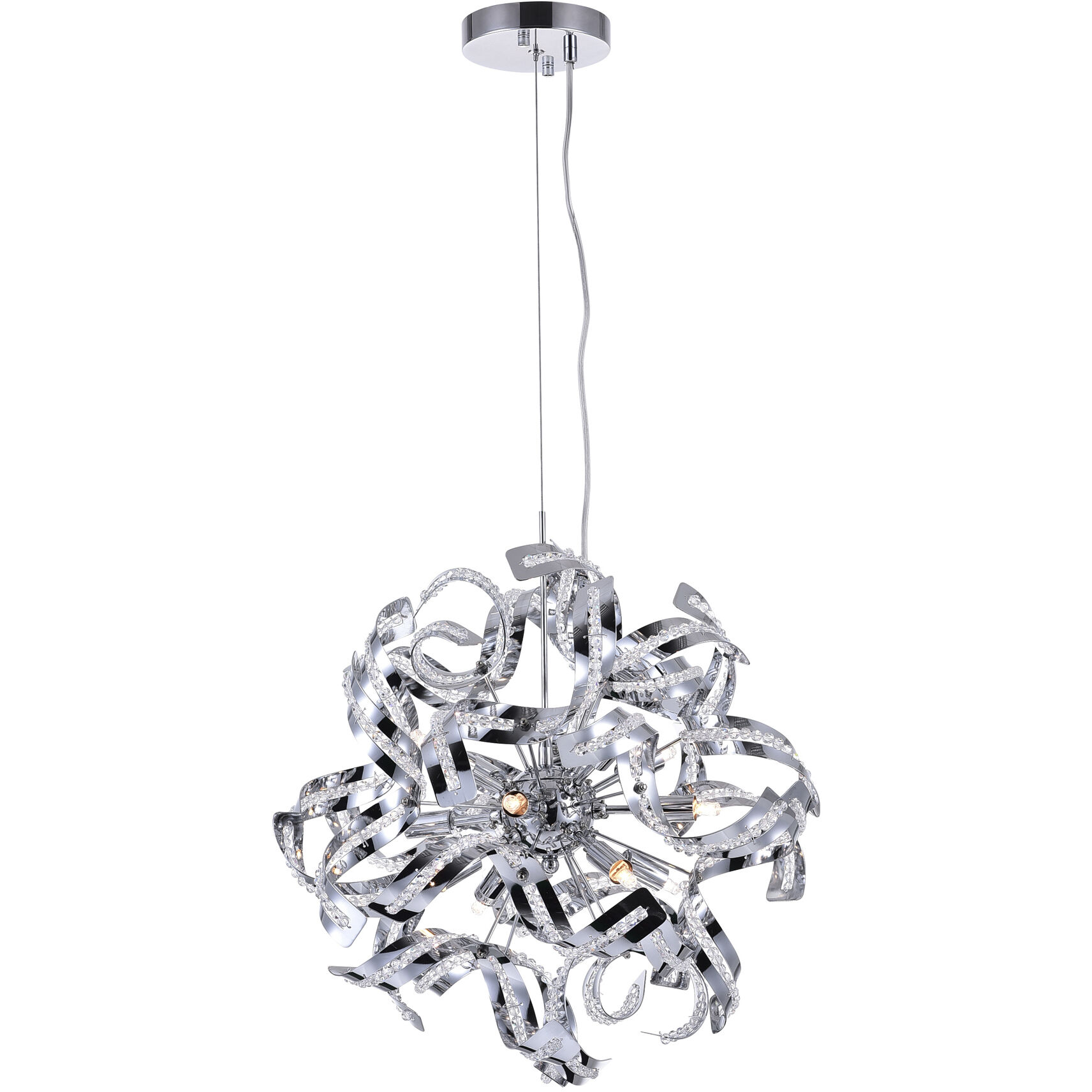 Swivel 12 Light 19 inch Chrome Chandelier Ceiling Light