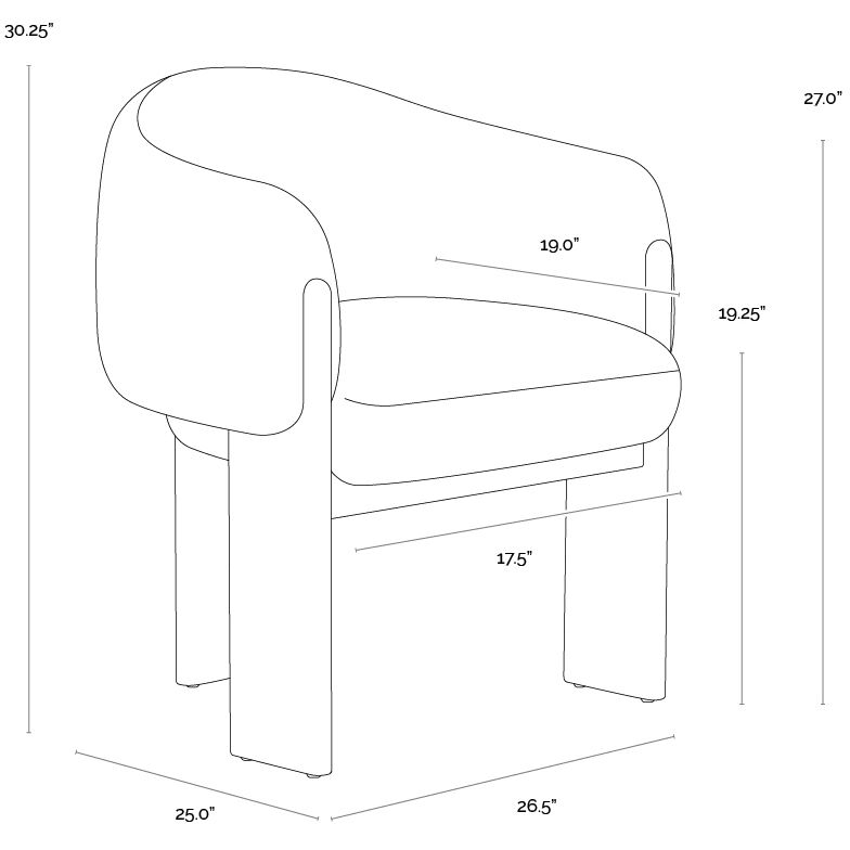 Trine Rustic Oak / Dove Cream Dining Armchair