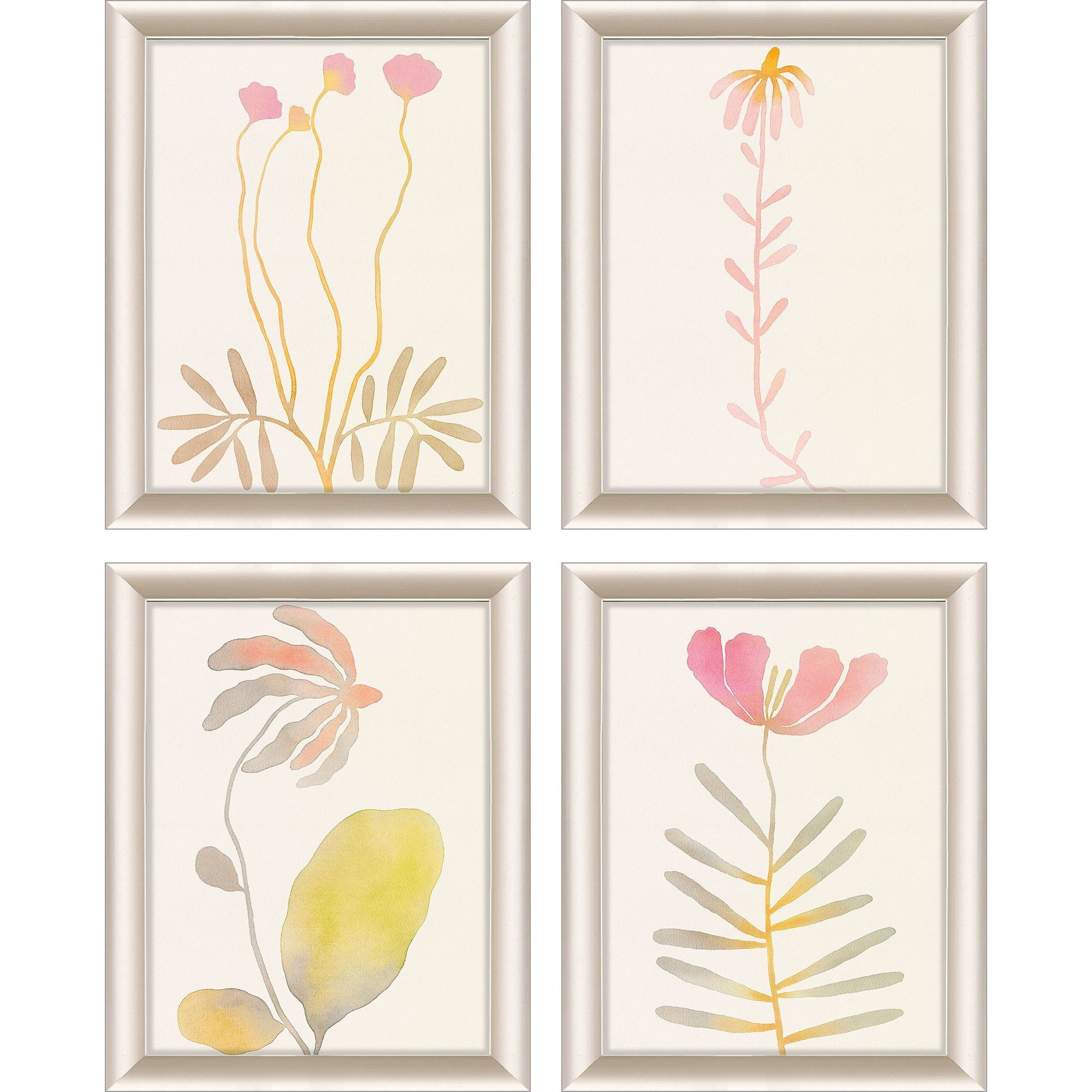 Soft Bloom Pink and Orange and Yellow and Beige Framed Art, Propac