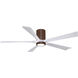 Atlas Irene-5HLK 60 inch Walnut Tone with Matte White Blades Ceiling Fan, Flush Mounted