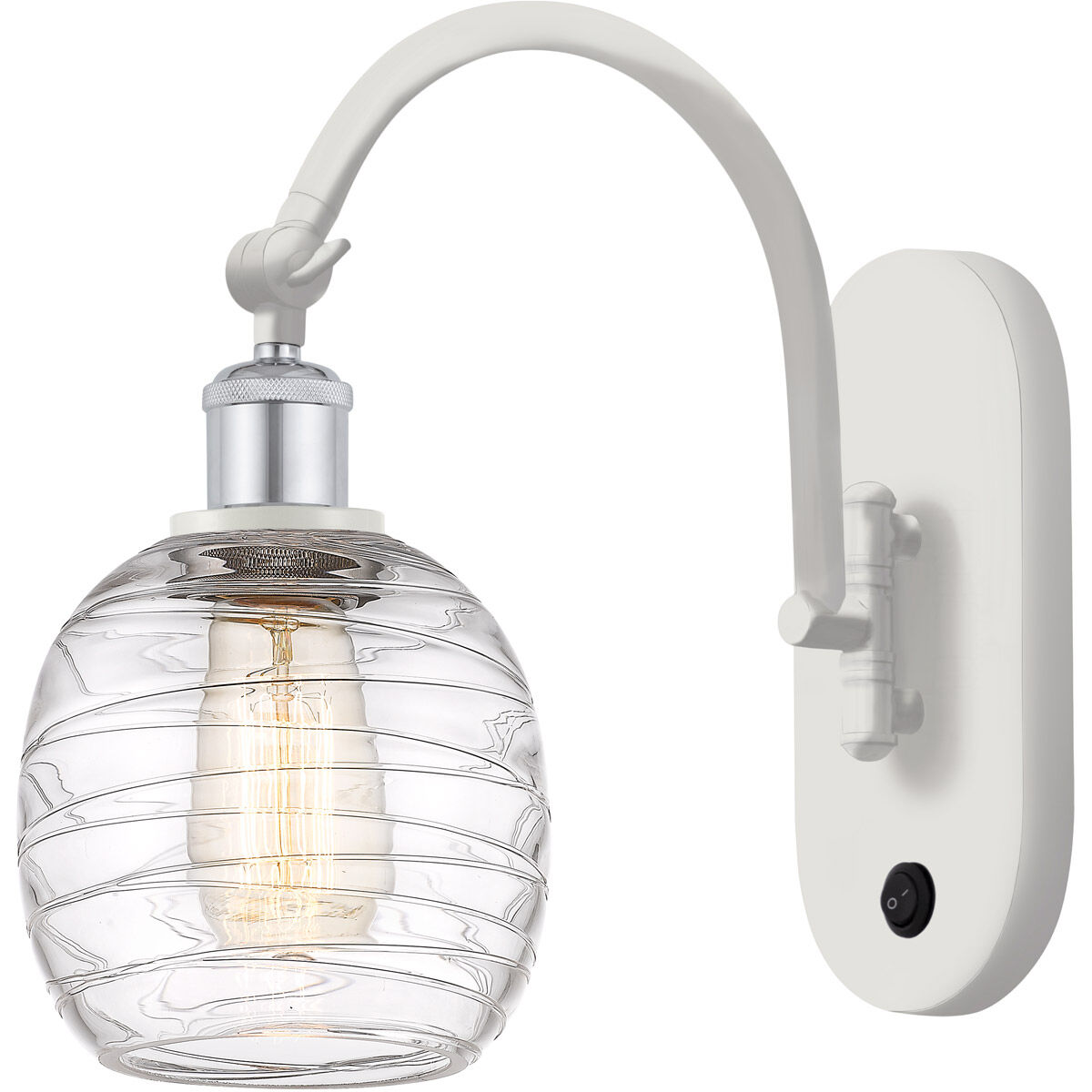 Ballston Belfast 1 Light 6 inch White and Polished Chrome Sconce Wall Light