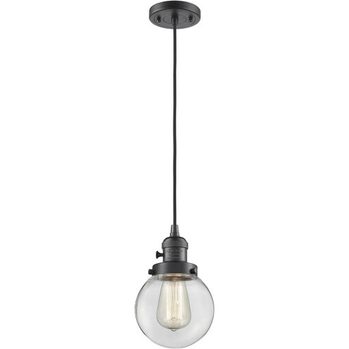 Franklin Restoration Beacon 1 Light 6 inch Oil Rubbed Bronze Mini Pendant Ceiling Light in Incandescent, Clear