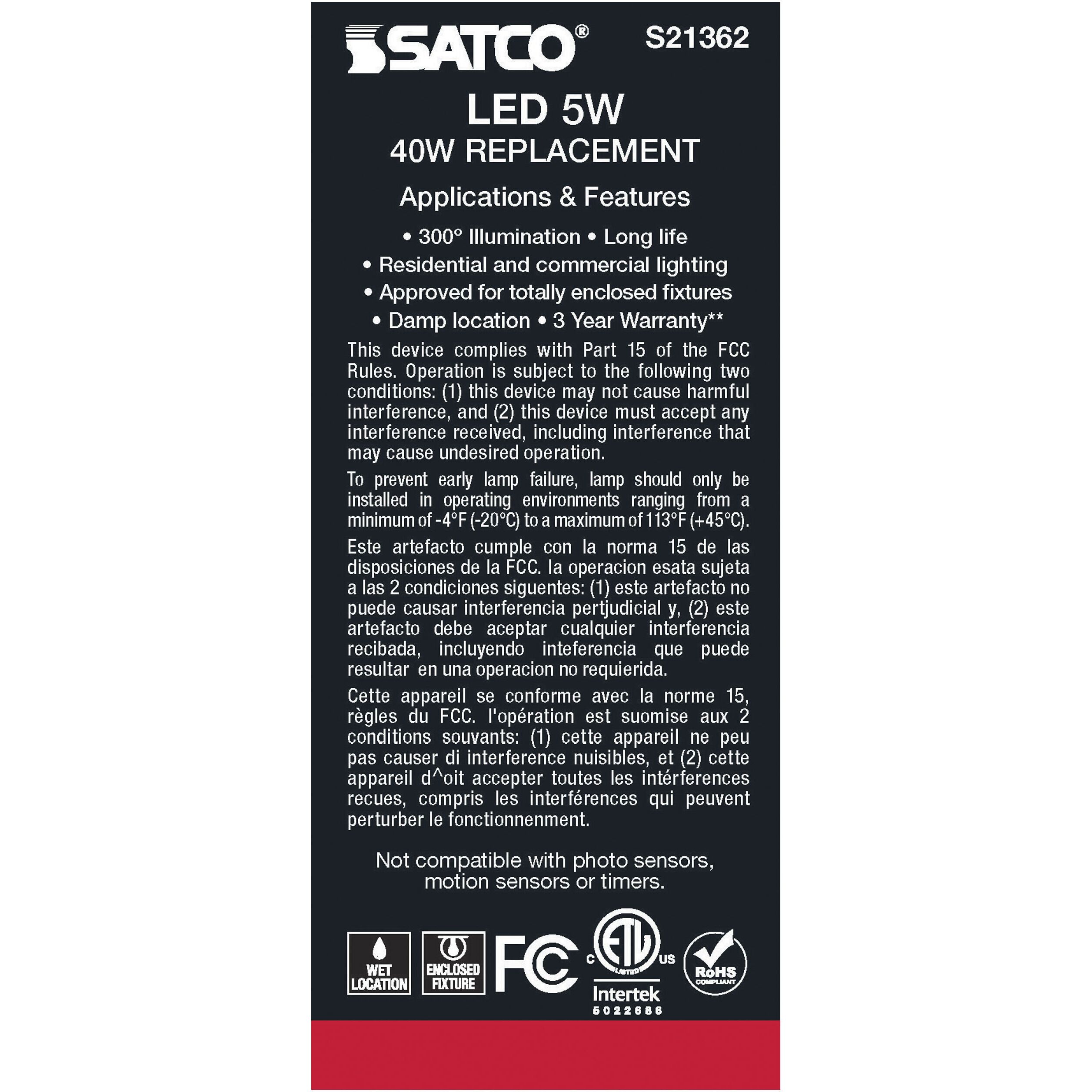 Lumos LED Medium Medium 5.00 watt 4000K LED Filament