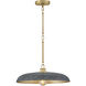 Sadie 1 Light 18 inch Lacquered Brass with Antique Verdigris Pendant Ceiling Light