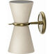 Gable 2 Light 6.5 inch Antique Natural Brass Wall Sconce Wall Light in Oyster