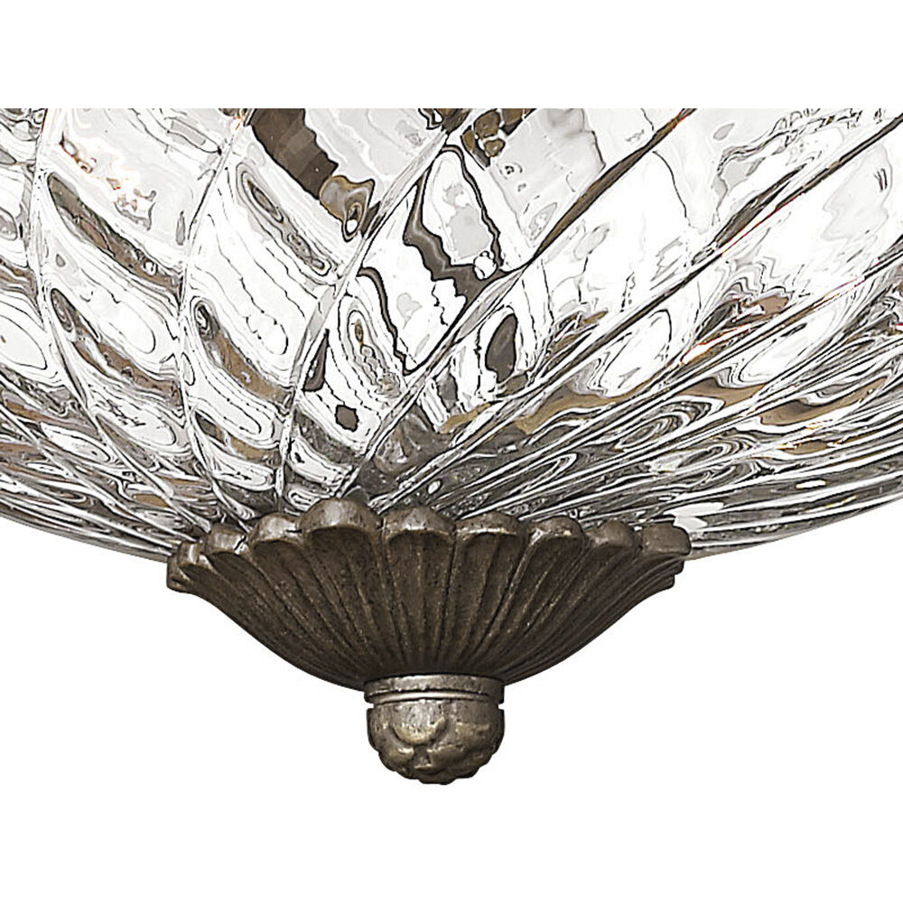 Plantation 3 Light 16 inch Pearl Bronze Indoor Bath Flush Mount Ceiling Light