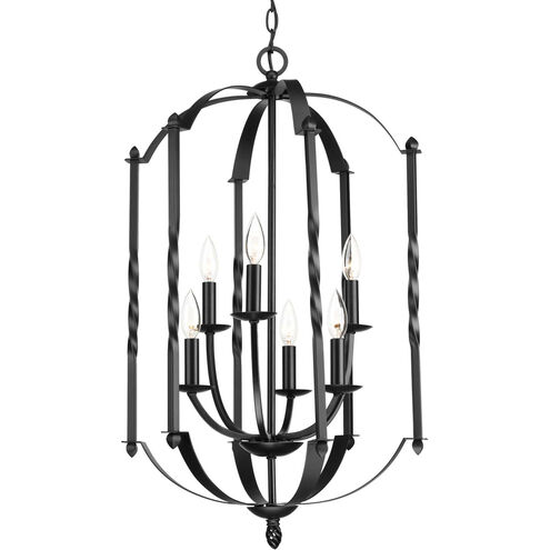 Greyson 6 Light 18 inch Matte Black Foyer Chandelier Ceiling Light