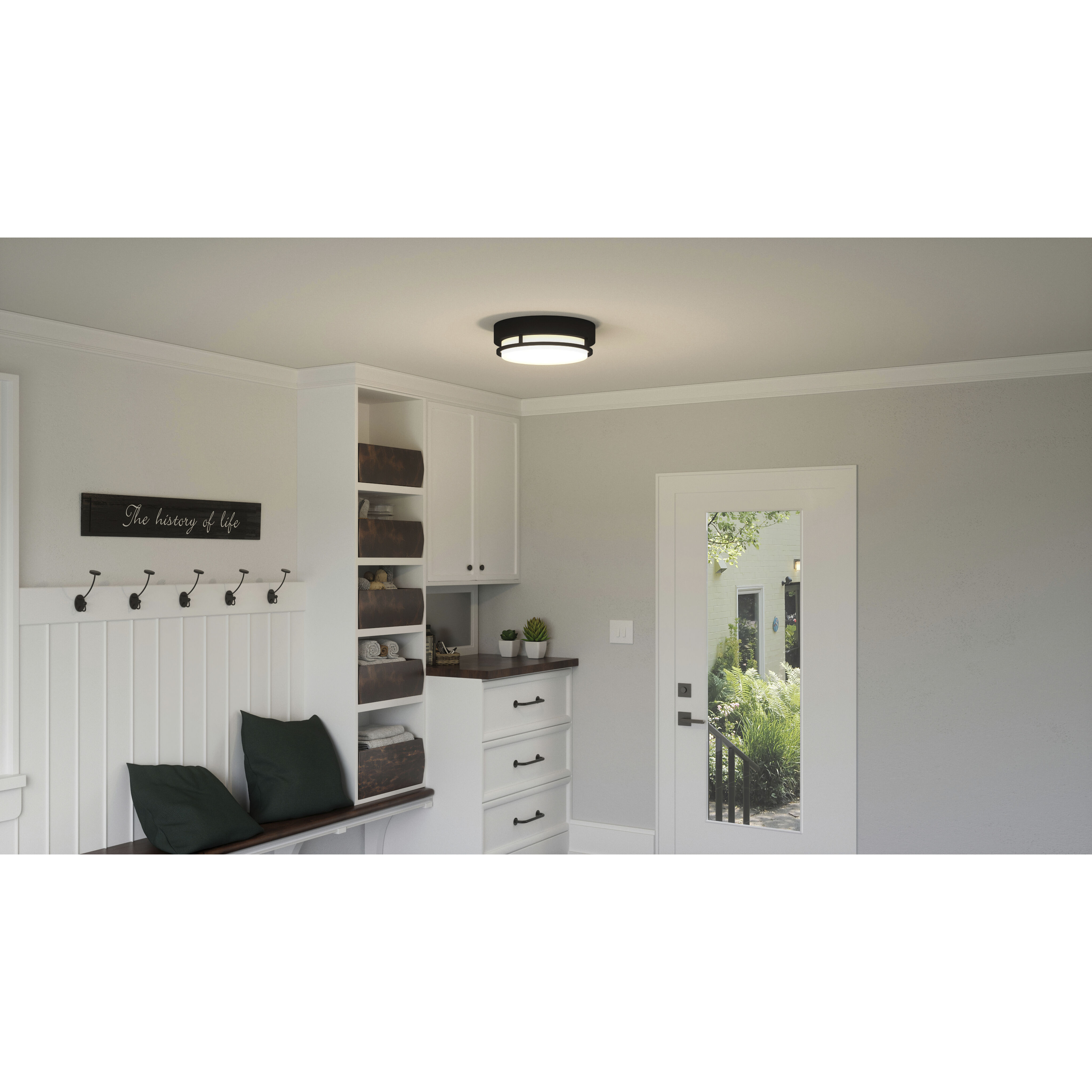 Hale LED 12 inch Earth Black Flush Mount Ceiling Light