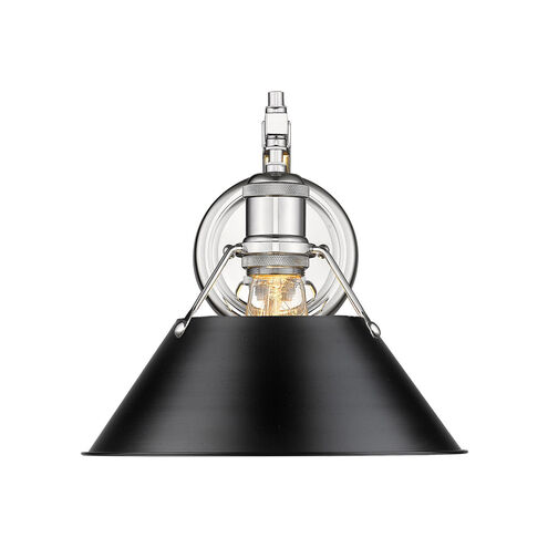 Orwell 1 Light 10 inch Chrome Wall Sconce Wall Light in Matte Black, Damp