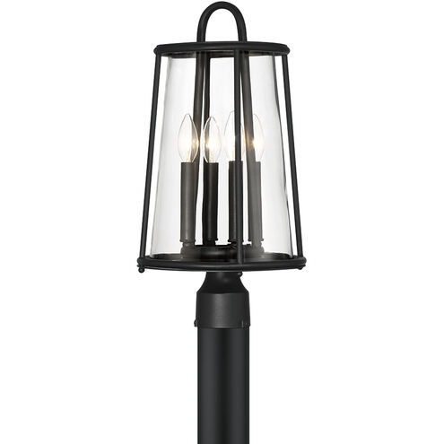 Daulle 4 Light 20 inch Satin Black Outdoor Post Light