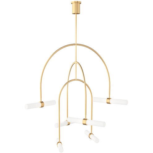 Sean Lavin Calumn LED 37.6 inch Natural Brass Chandelier Ceiling Light, Integrated LED