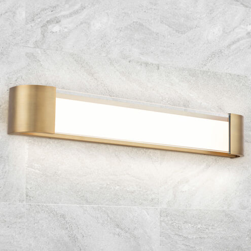 Melrose LED 32 inch Aged Brass Bath Vanity & Wall Light, dweLED