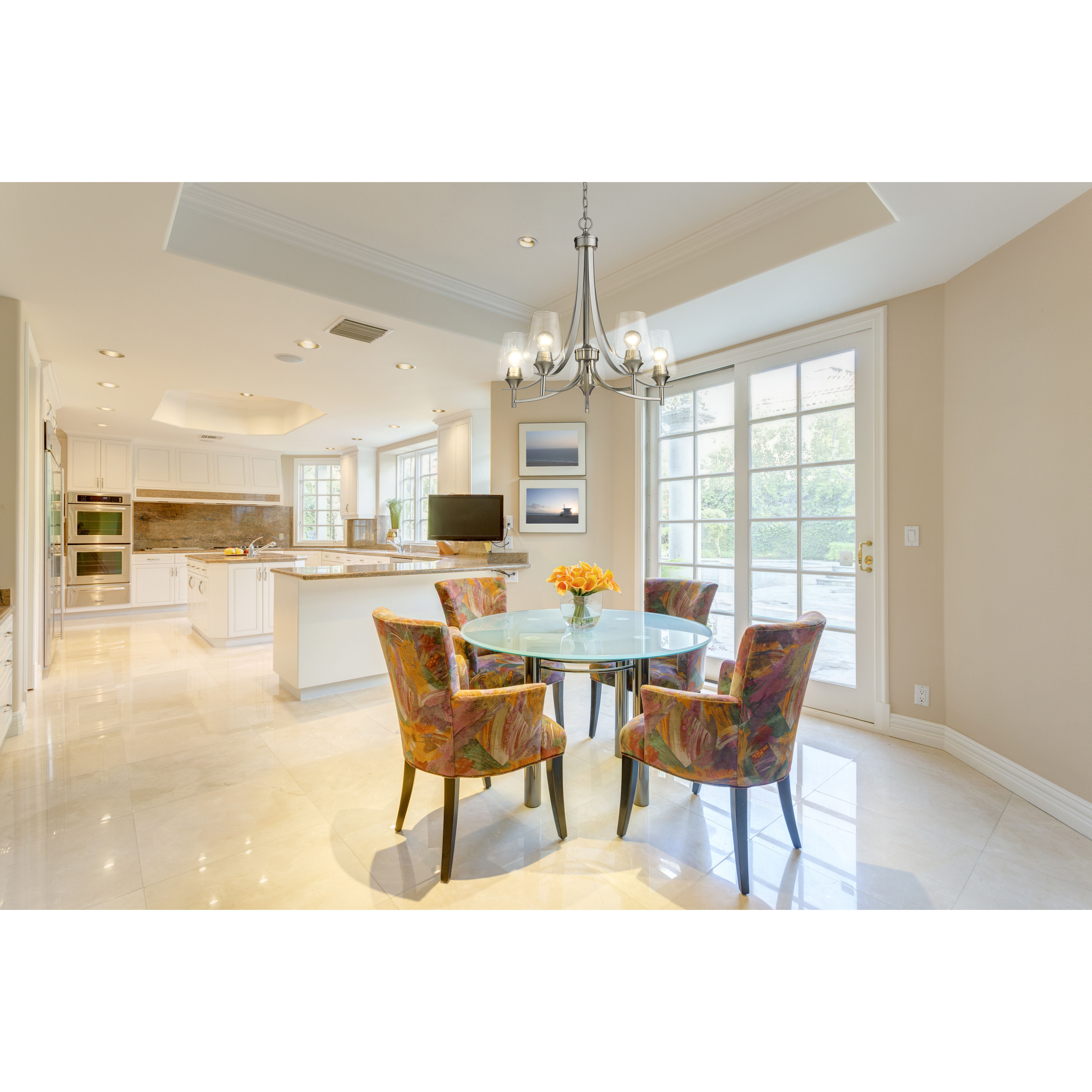 Joliet 5 Light 25 inch Brushed Nickel Chandelier Ceiling Light