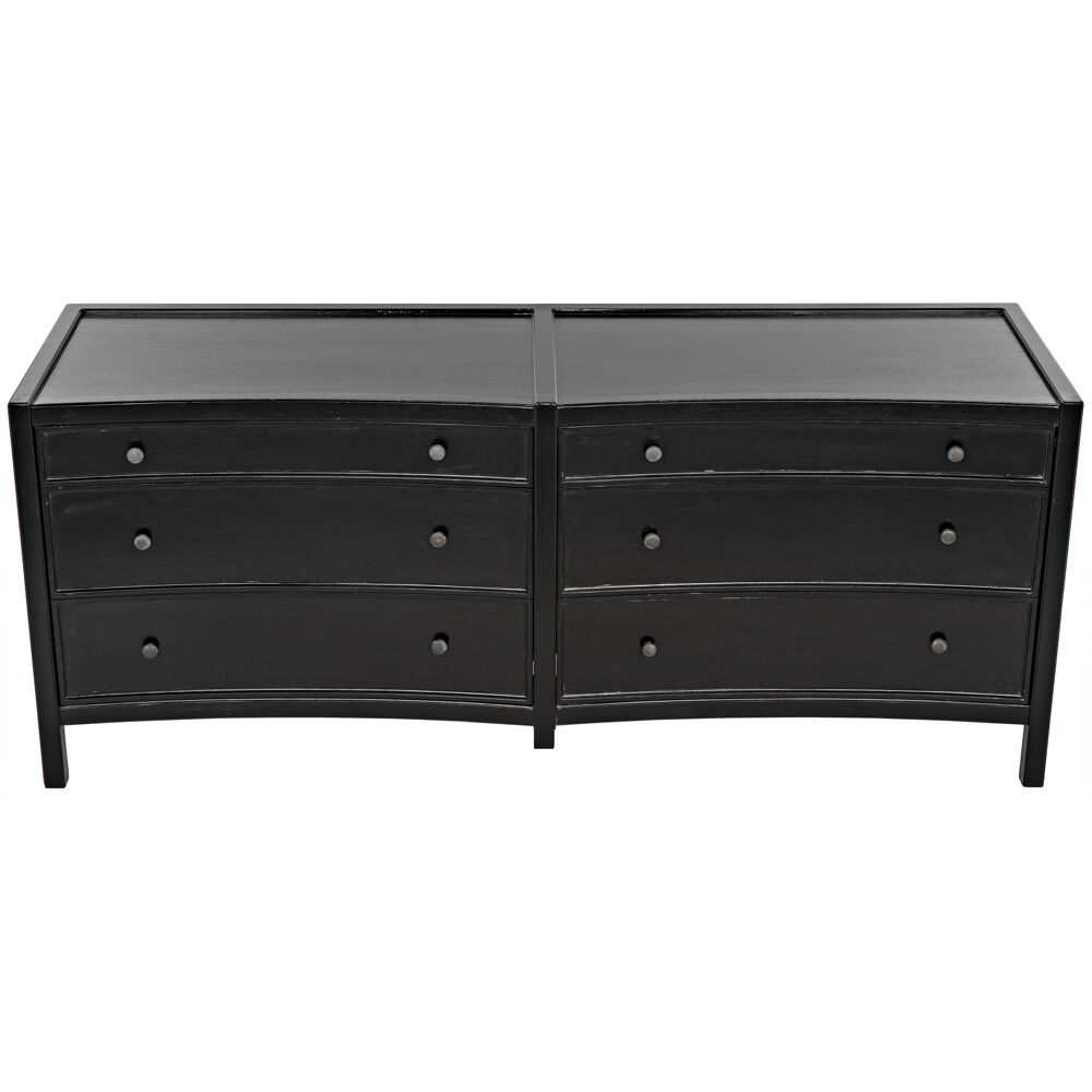 Hampton Hand Rubbed Black Dresser, 6 Drawer