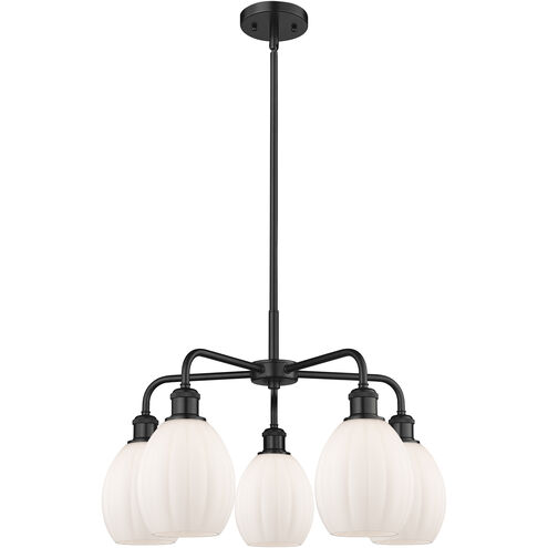 Eaton 5 Light 23.5 inch Matte Black Chandelier Ceiling Light in Matte White
