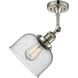 Franklin Restoration Large Bell 1 Light 8 inch Polished Nickel Semi-Flush Mount Ceiling Light in Seedy Glass, Franklin Restoration