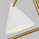 AERIN Cosmo 4 Light 36 inch Matte White and Burnished Brass Chandelier Ceiling Light in Matte White / Burnished Brass