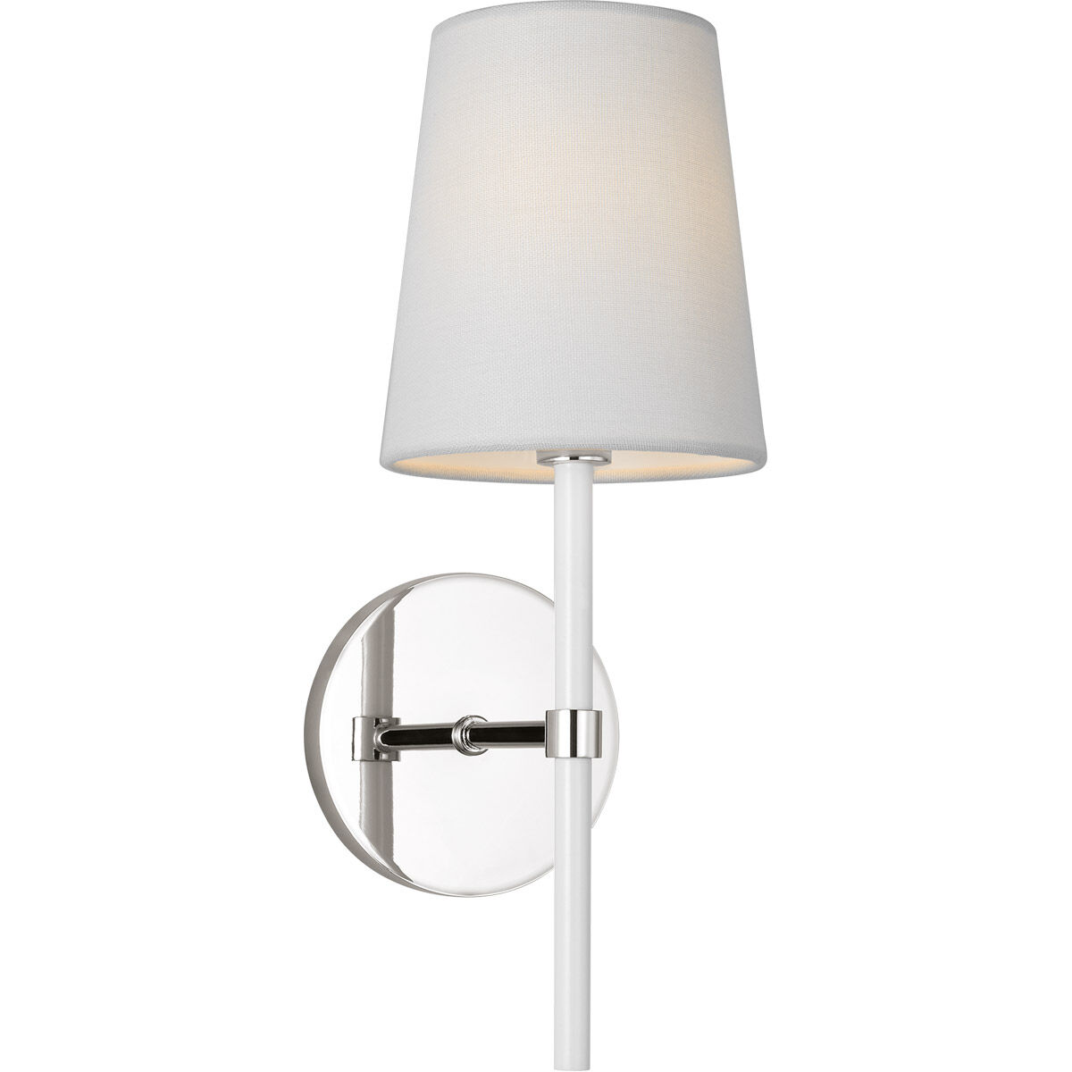 kate spade new york Monroe Wall Sconce Wall Light in Polished Nickel / Gloss White