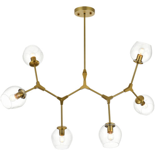 Cavoli 6 Light 28 inch Brass Chandelier Ceiling Light