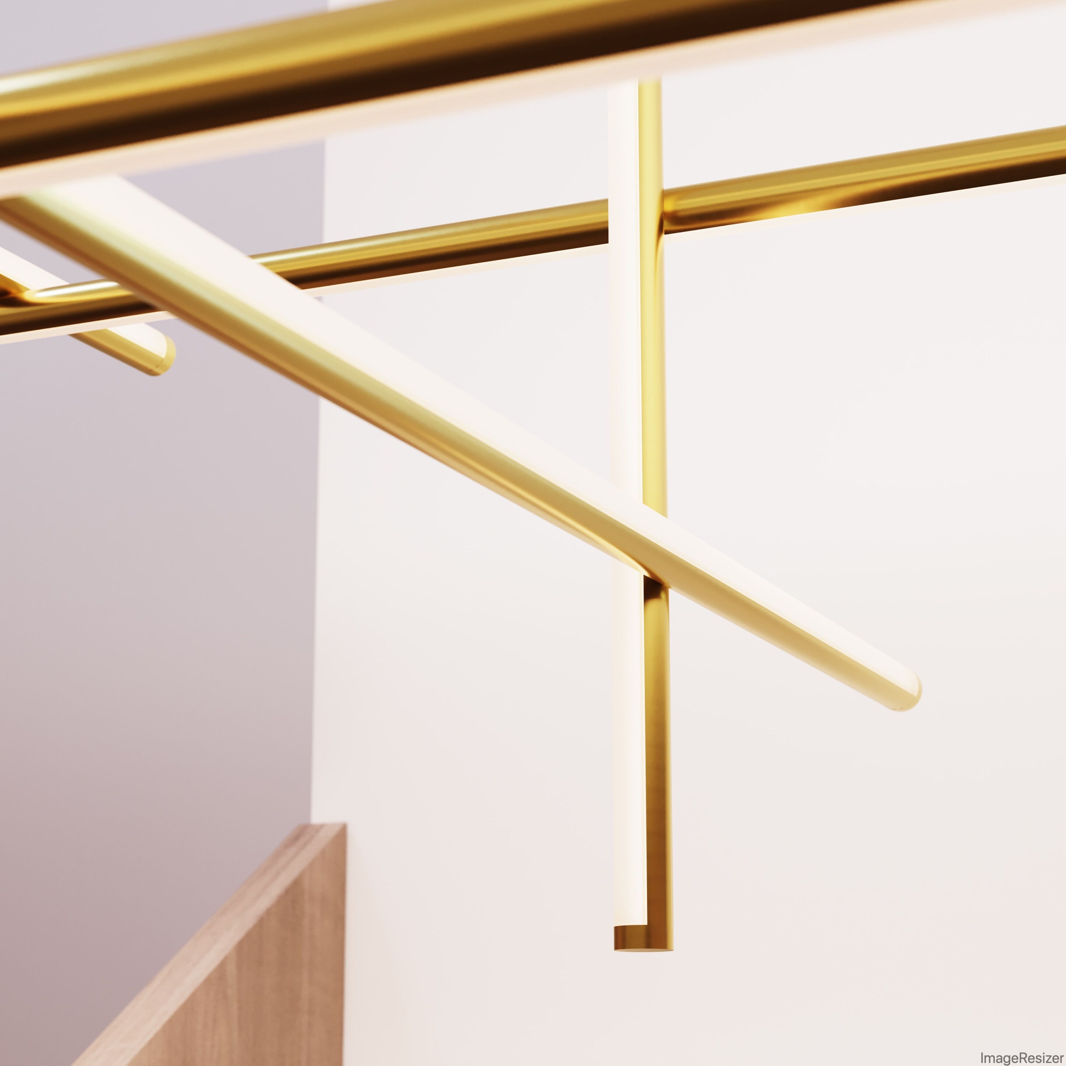 Labyrinth LED 61 inch Brass Chandelier Ceiling Light