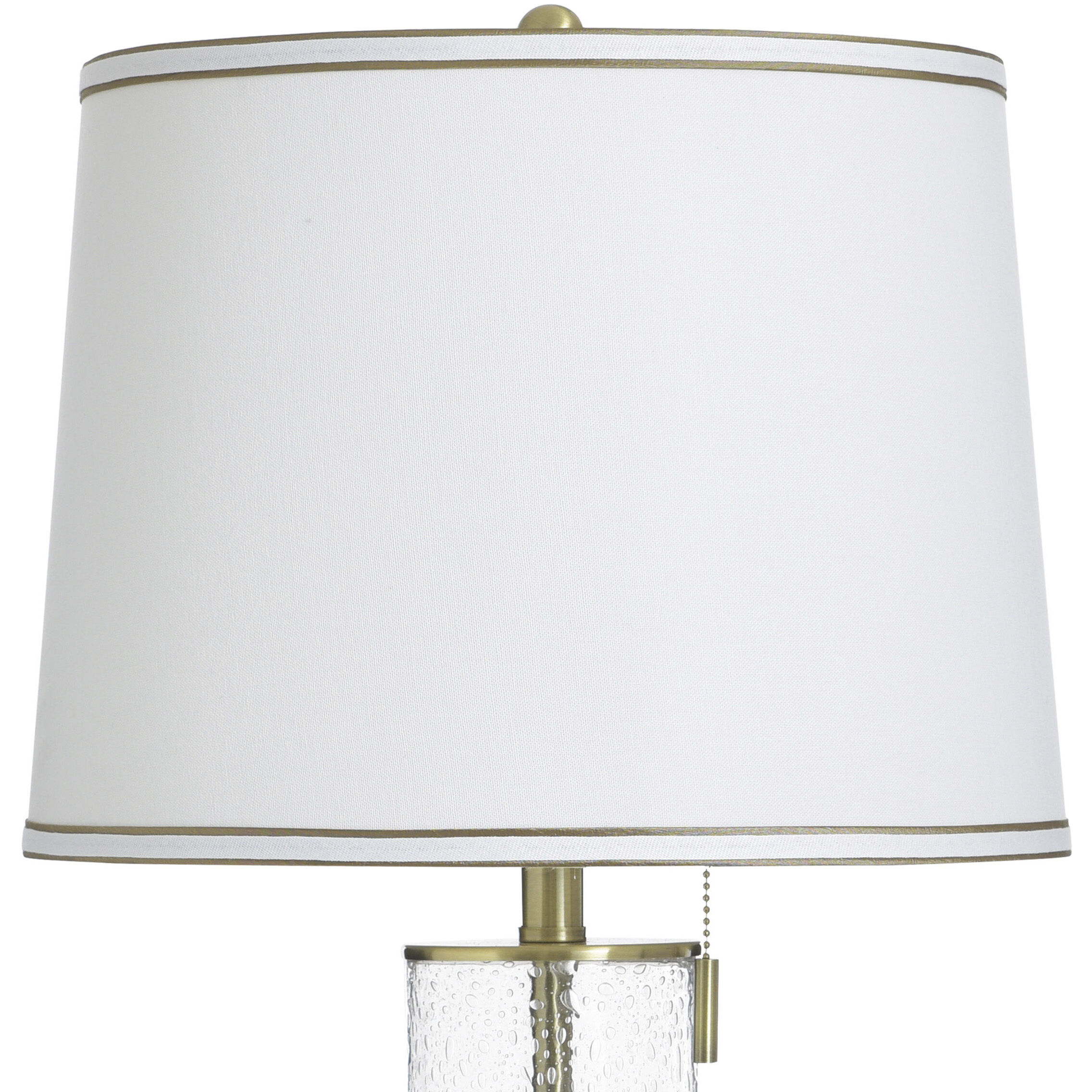 Doris 32.75 inch 100 watt Clear Seeded and Antique Brass and White Table Lamp Portable Light