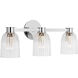 AERIN Asalea LED 21 inch Polished Nickel Triple Vanity Light Wall Light