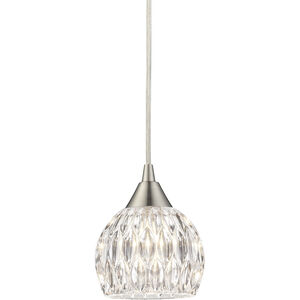Kersey LED 5 inch Satin Nickel with Clear Multi Pendant Ceiling Light, Configurable