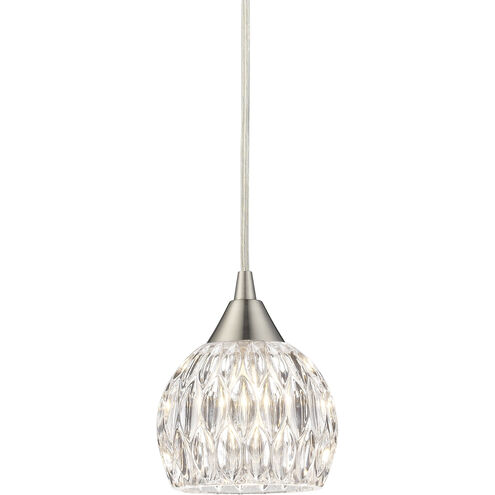 Kersey LED 5 inch Satin Nickel with Clear Multi Pendant Ceiling Light, Configurable