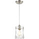 Hand Formed Glass 1 Light 6 inch Satin Nickel Mini Pendant Ceiling Light in Standard