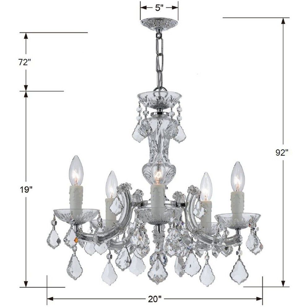 Maria Theresa 5 Light 20 inch Polished Chrome Chandelier Ceiling Light in Clear Hand Cut