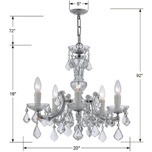 Maria Theresa 5 Light 20 inch Polished Chrome Chandelier Ceiling Light in Clear Hand Cut