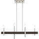 Denmark 4 Light 7 inch Brushed Nickel with Bronze Accents Chandelier Ceiling Light