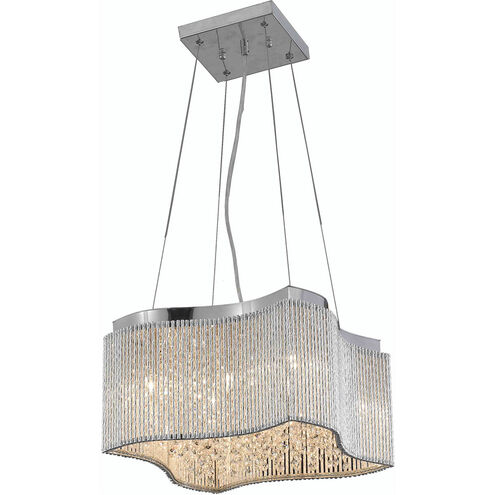 Influx 8 Light 16 inch Chrome Pendant Ceiling Light in Royal Cut