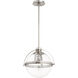 Meridian 1 Light 15 inch Satin Nickel Pendant Ceiling Light